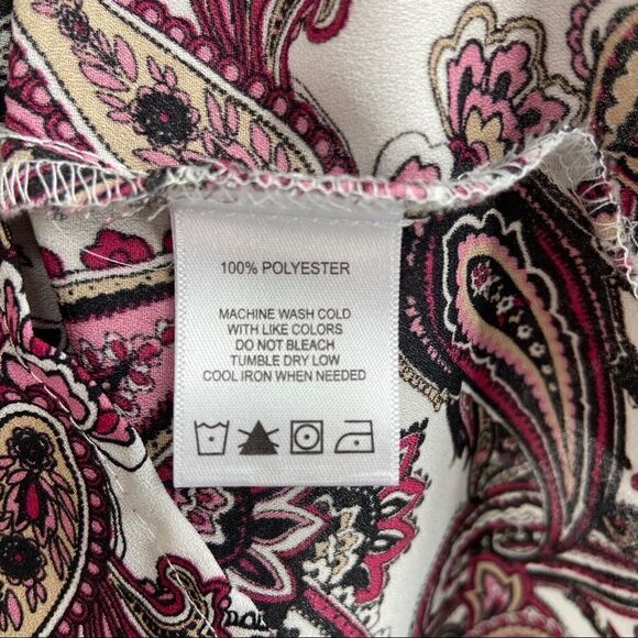Foxcroft Felicity Whimsical Paisley Blouse Size 10 - Picture 11 of 16